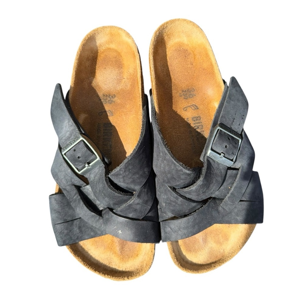 BIRKENSTOCK Lugano Oiled Leather Black Women’s Size 5-5.5 EU 36 - Picture 2 of 16